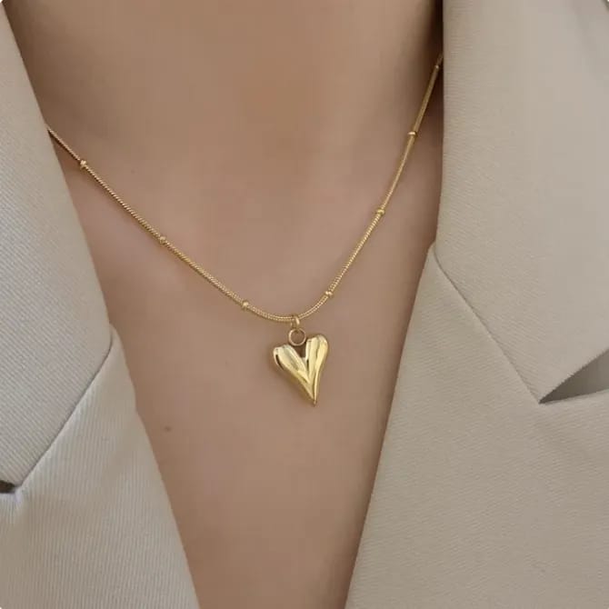 Minimalist Heart Pendant Beaded Necklace - ZIPPORY