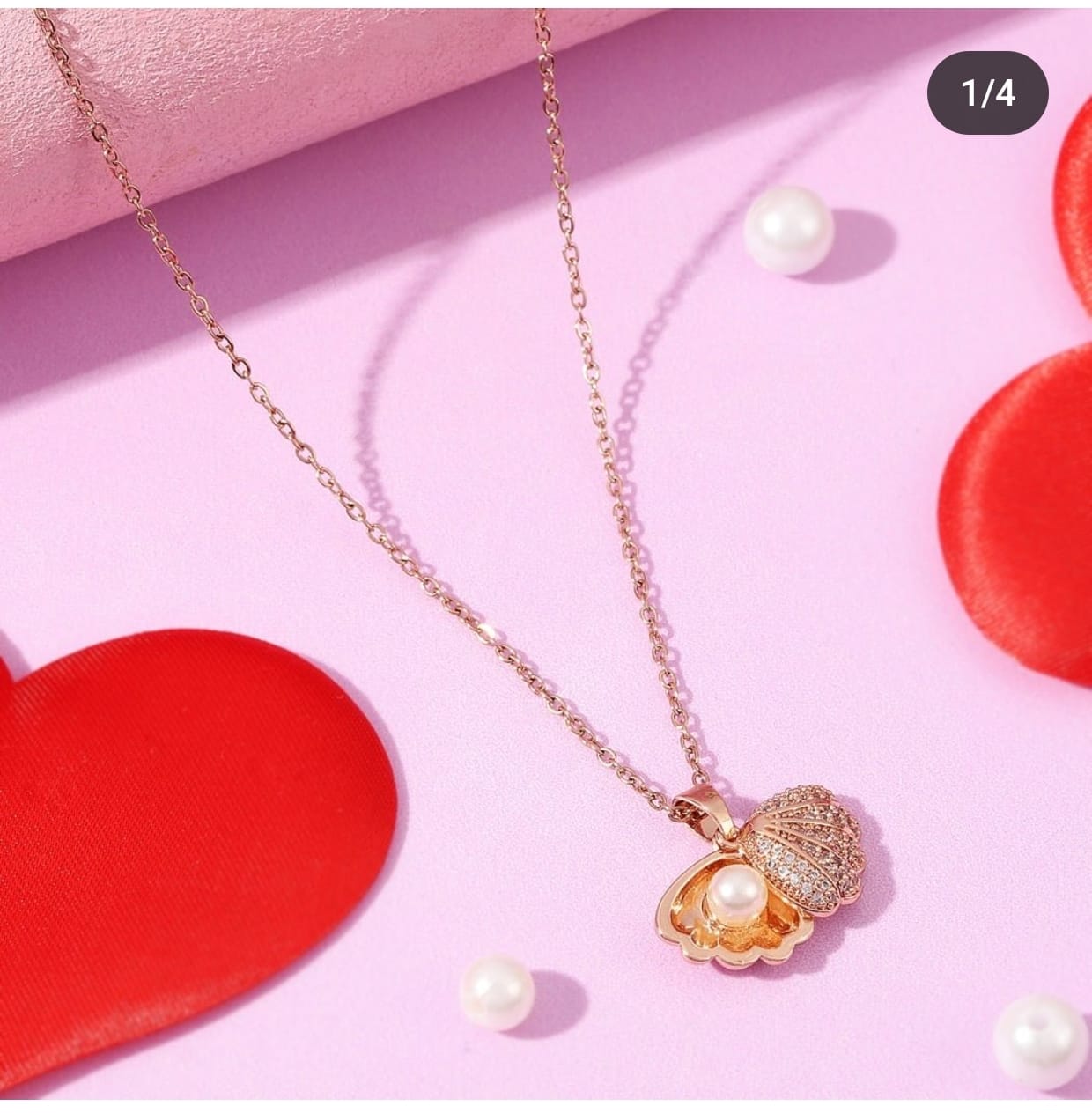 Minimalist Pearl Shell Gold Necklace - ZIPPORY
