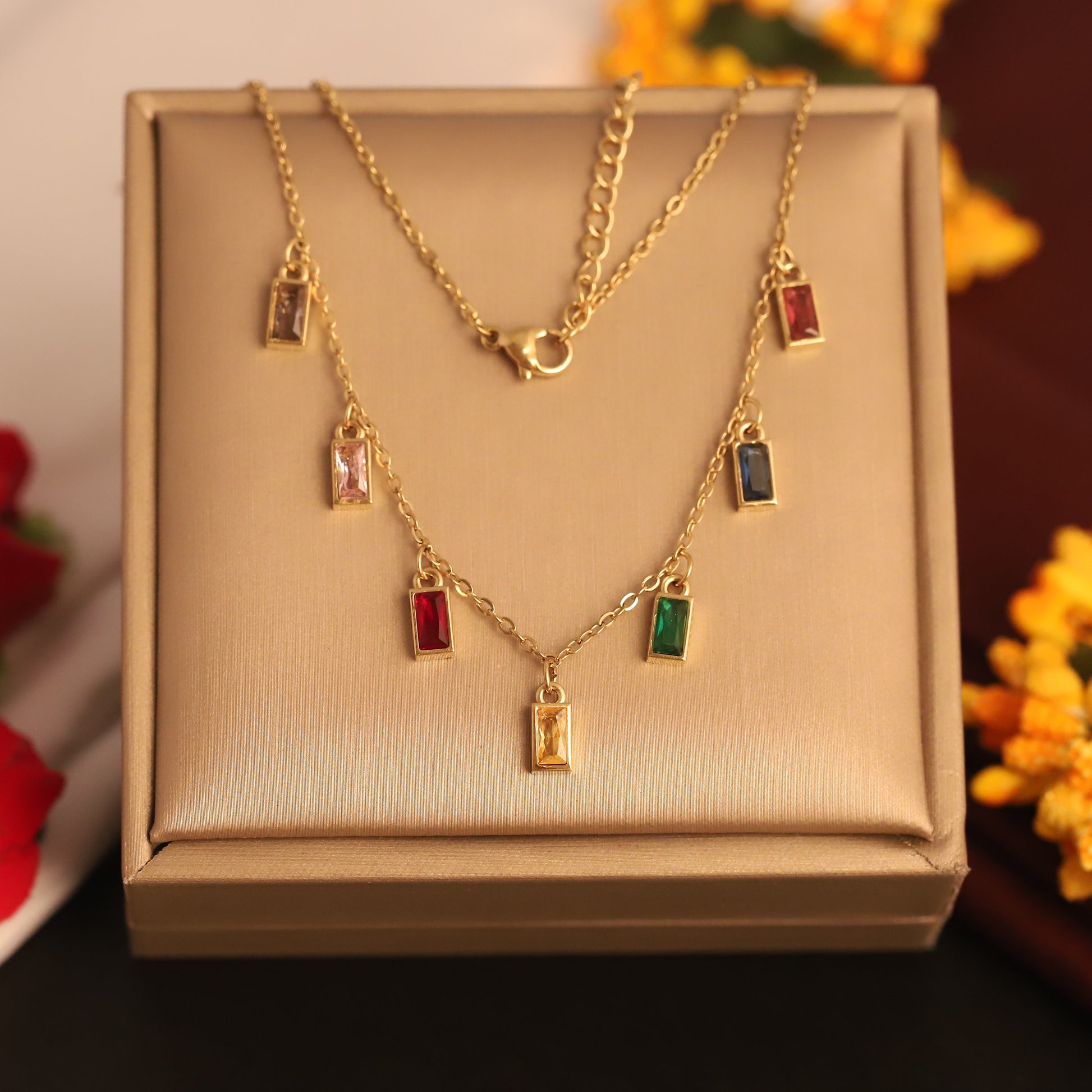 Rainbow Charm Necklace - ZIPPORY