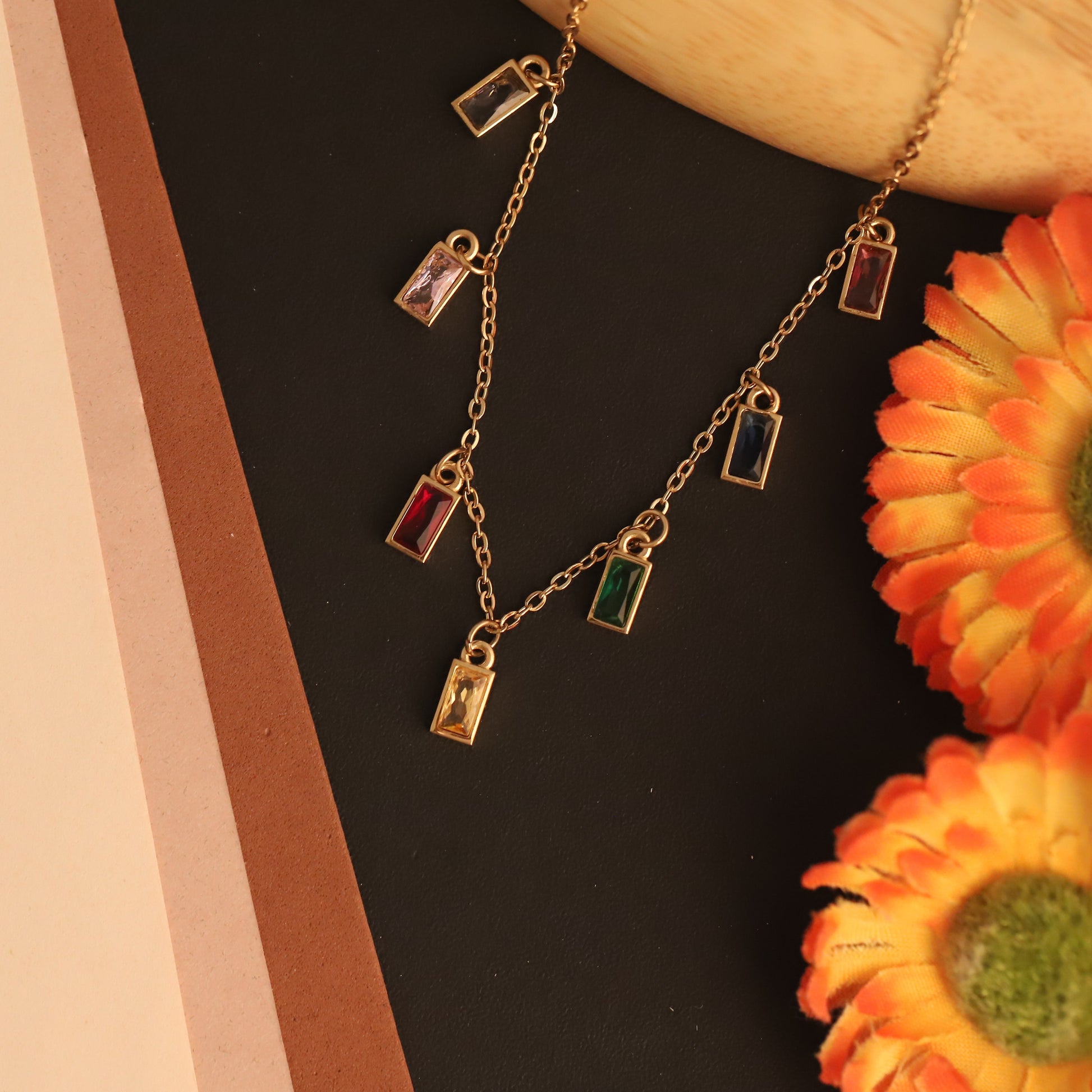 Rainbow Charm Necklace - ZIPPORY