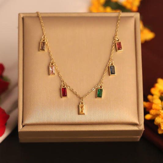 Rainbow Charm Necklace - ZIPPORY