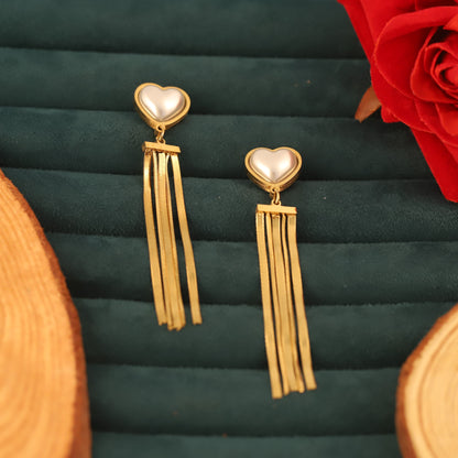 Resin Heart Shaped Dangle Earrings - ZIPPORY