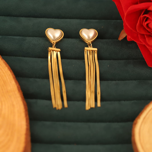 Resin Heart Shaped Dangle Earrings - ZIPPORY