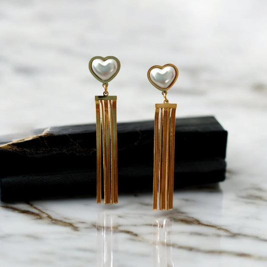 Resin Heart Shaped Dangle Earrings - ZIPPORY