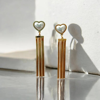 Resin Heart Shaped Dangle Earrings - ZIPPORY