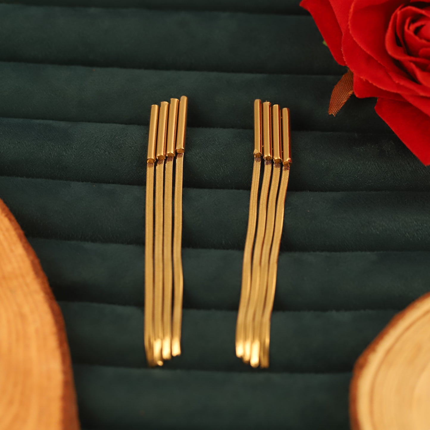 Stunning Korean Gold Tassel Earrings - ZIPPORY