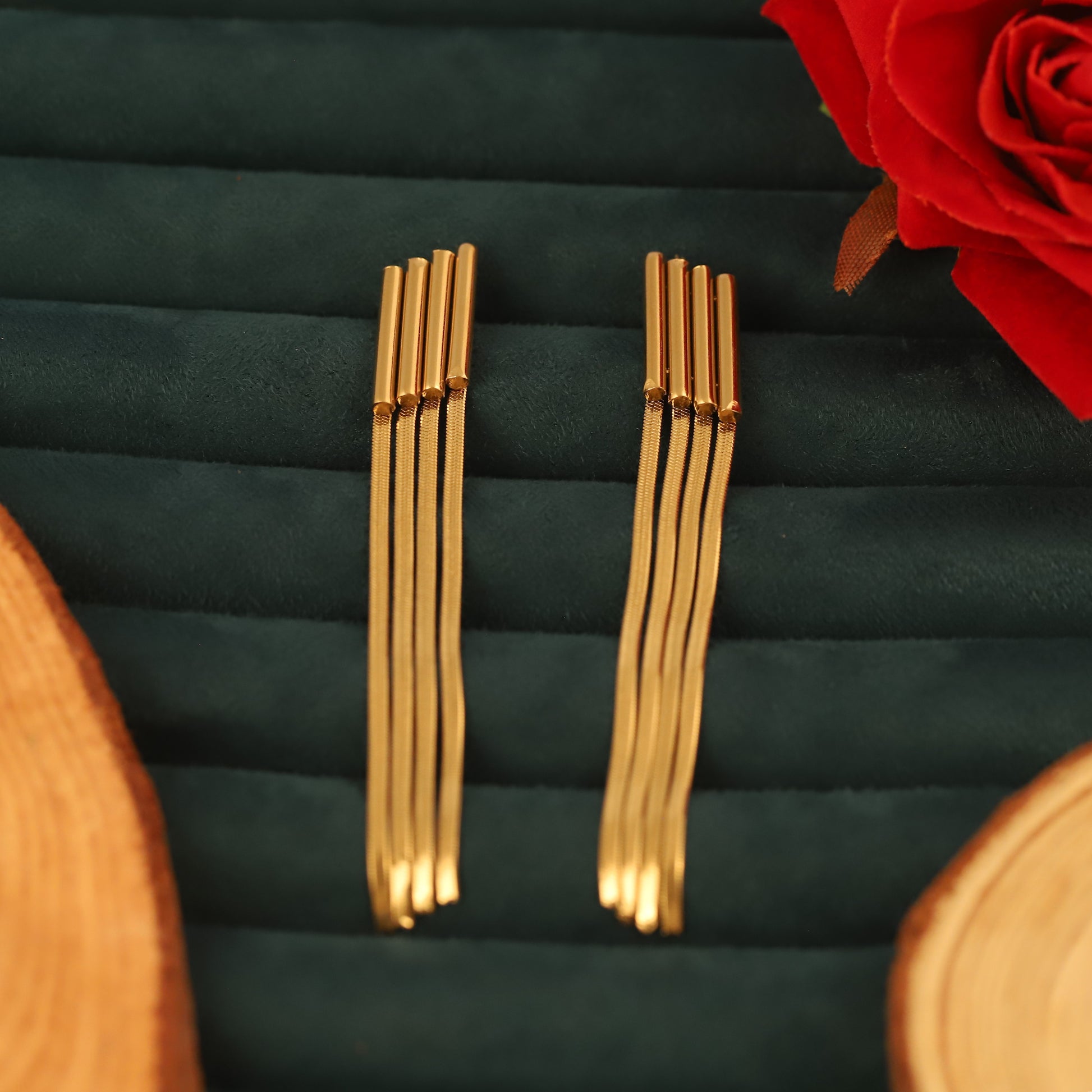 Stunning Korean Gold Tassel Earrings - ZIPPORY