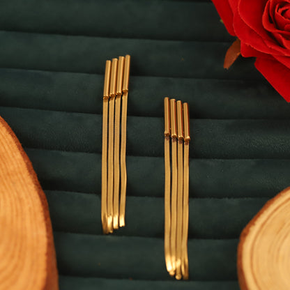 Stunning Korean Gold Tassel Earrings - ZIPPORY