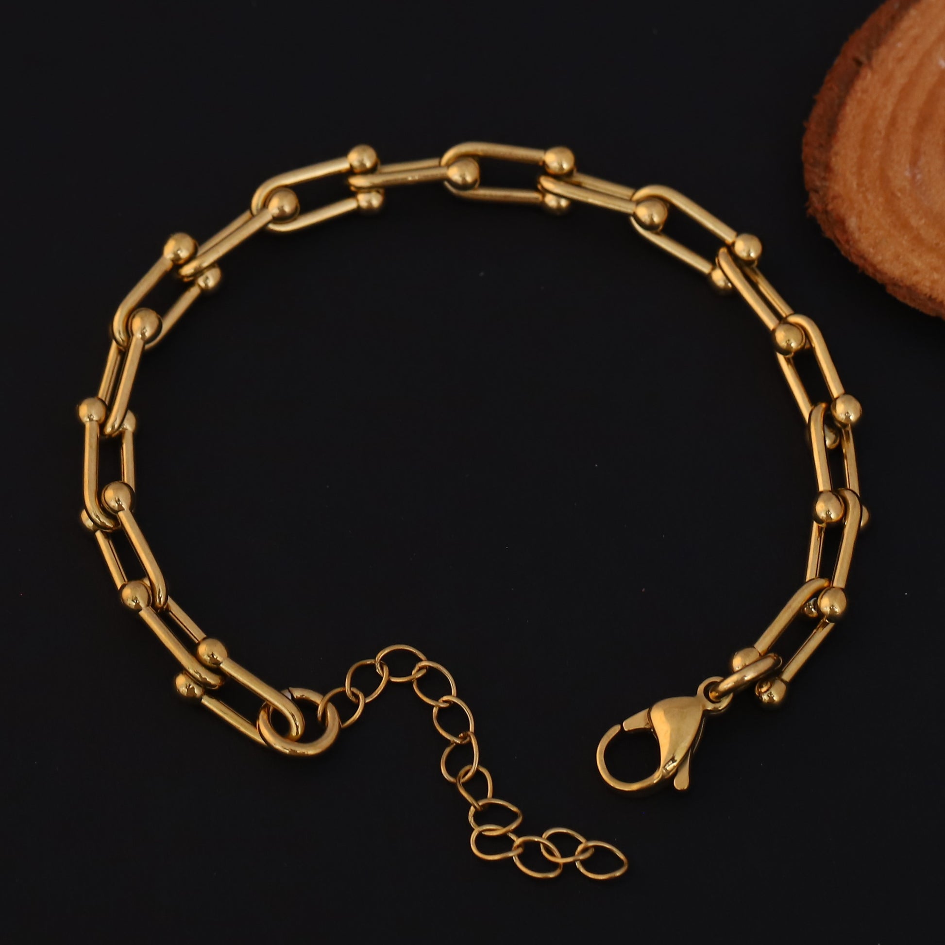Textured Charm Chain Bracelet - ZIPPORY