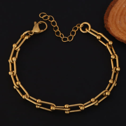 Textured Charm Chain Bracelet - ZIPPORY