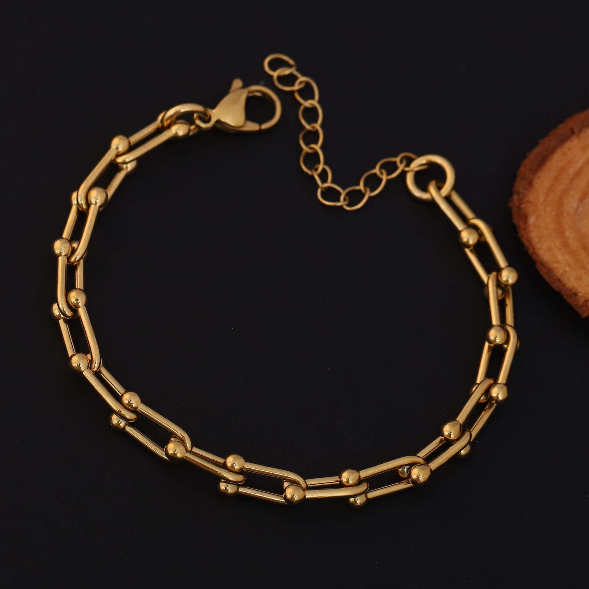 Textured Charm Chain Bracelet - ZIPPORY