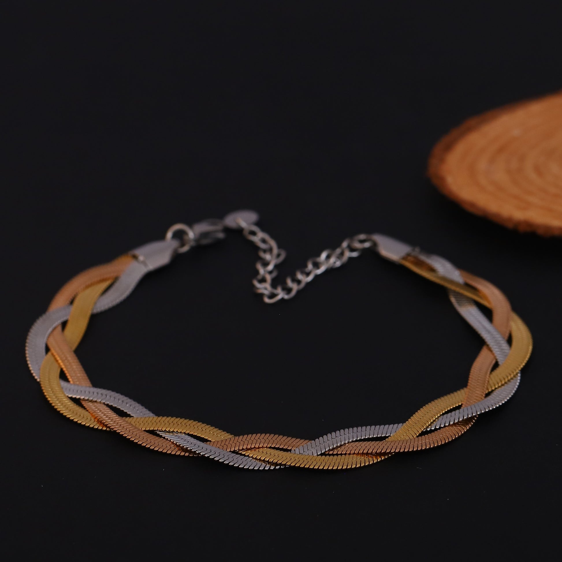 Tri Color Snake Chain Bracelet - ZIPPORY
