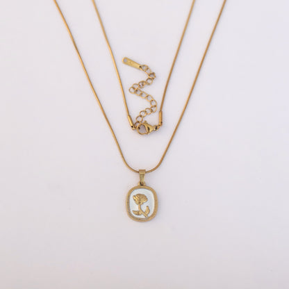 Vintage Rose Pendant Necklace - ZIPPORY