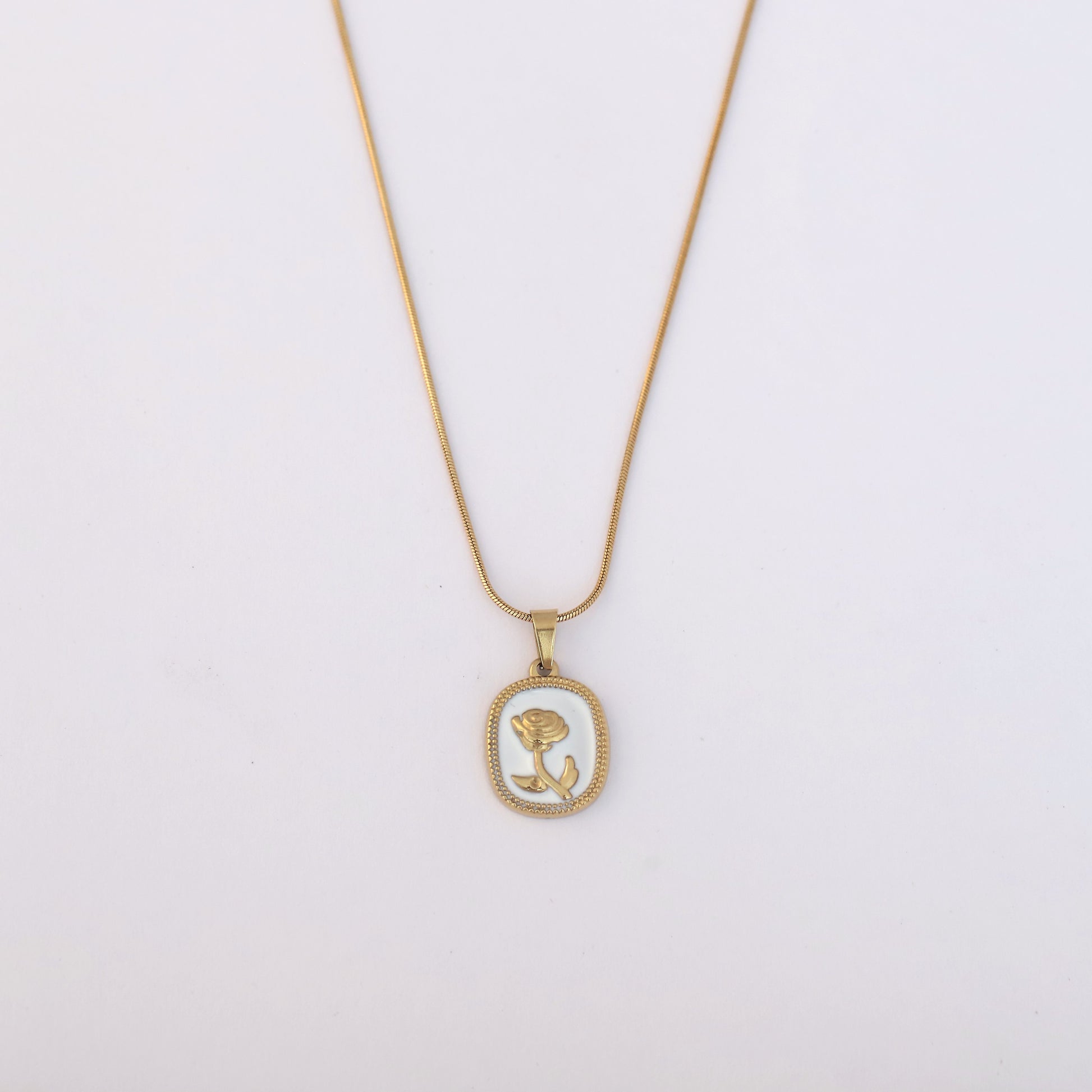Vintage Rose Pendant Necklace - ZIPPORY