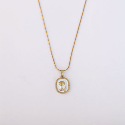 Vintage Rose Pendant Necklace - ZIPPORY